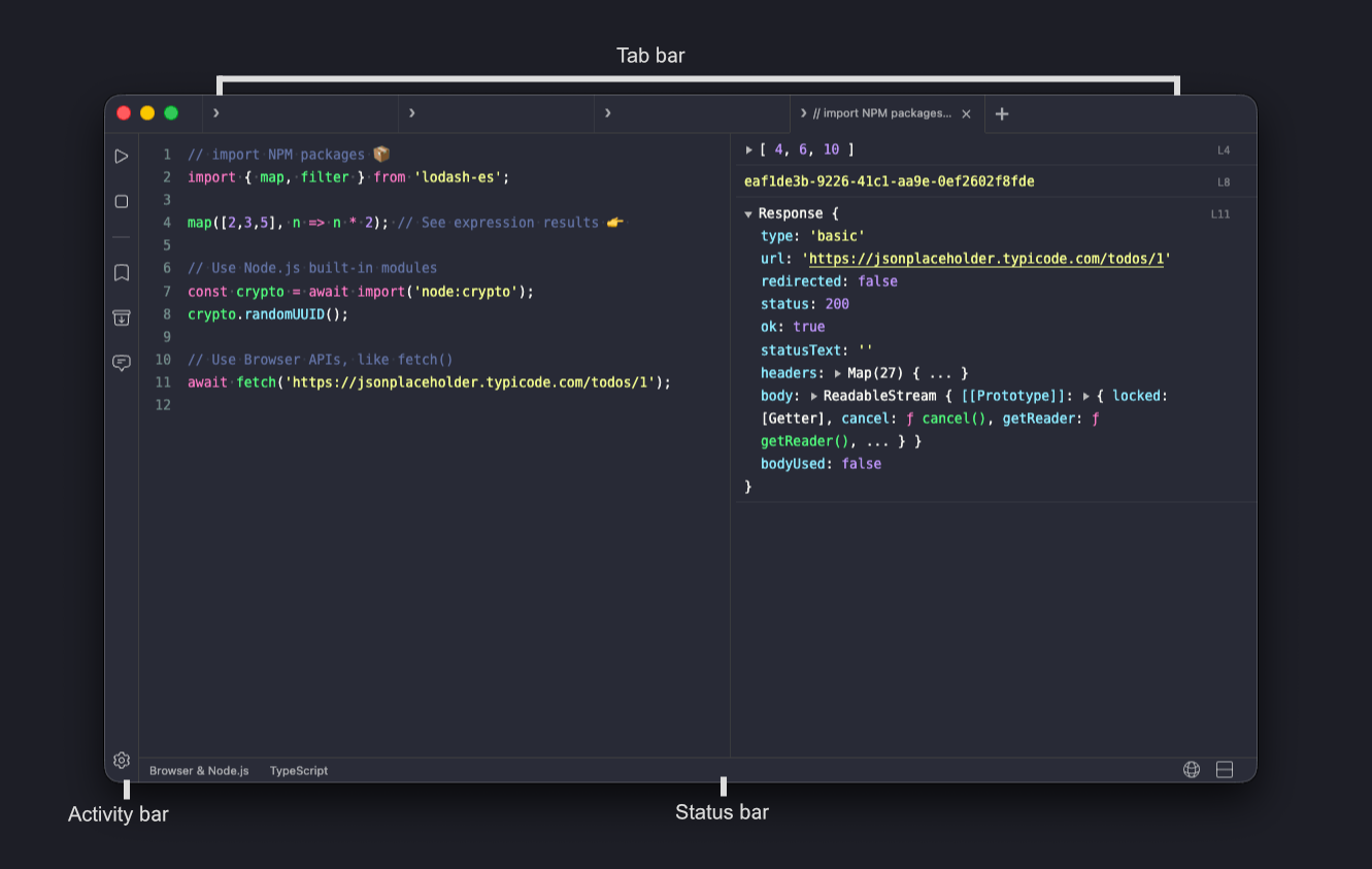 RunJS interface