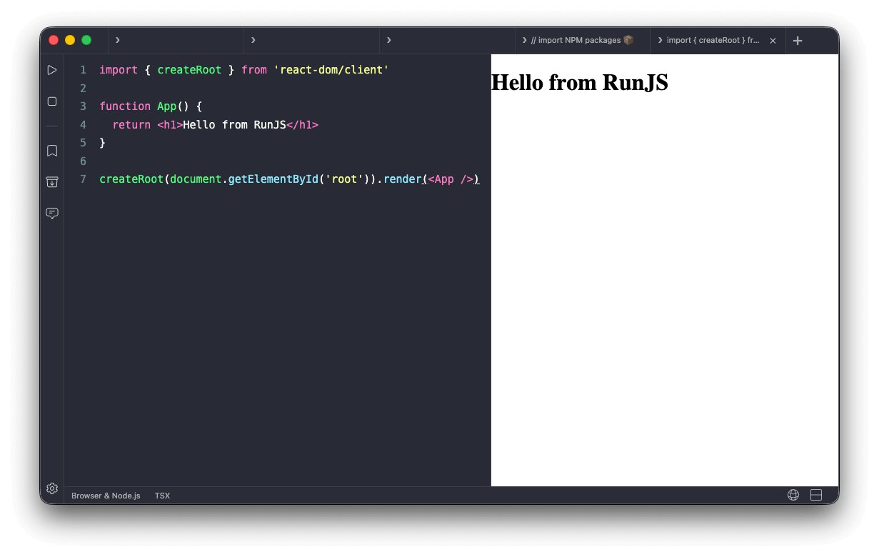 React