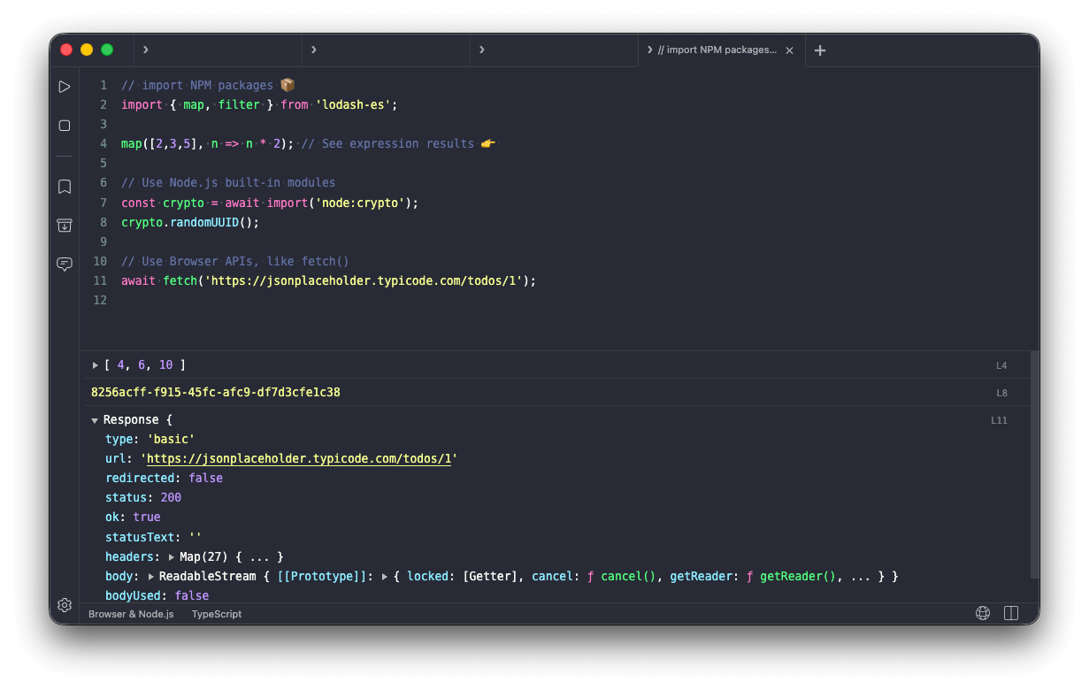 RunJS vertical layout